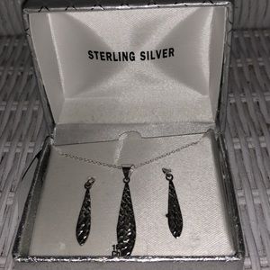 Sterling Silver Necklace & Earring Set